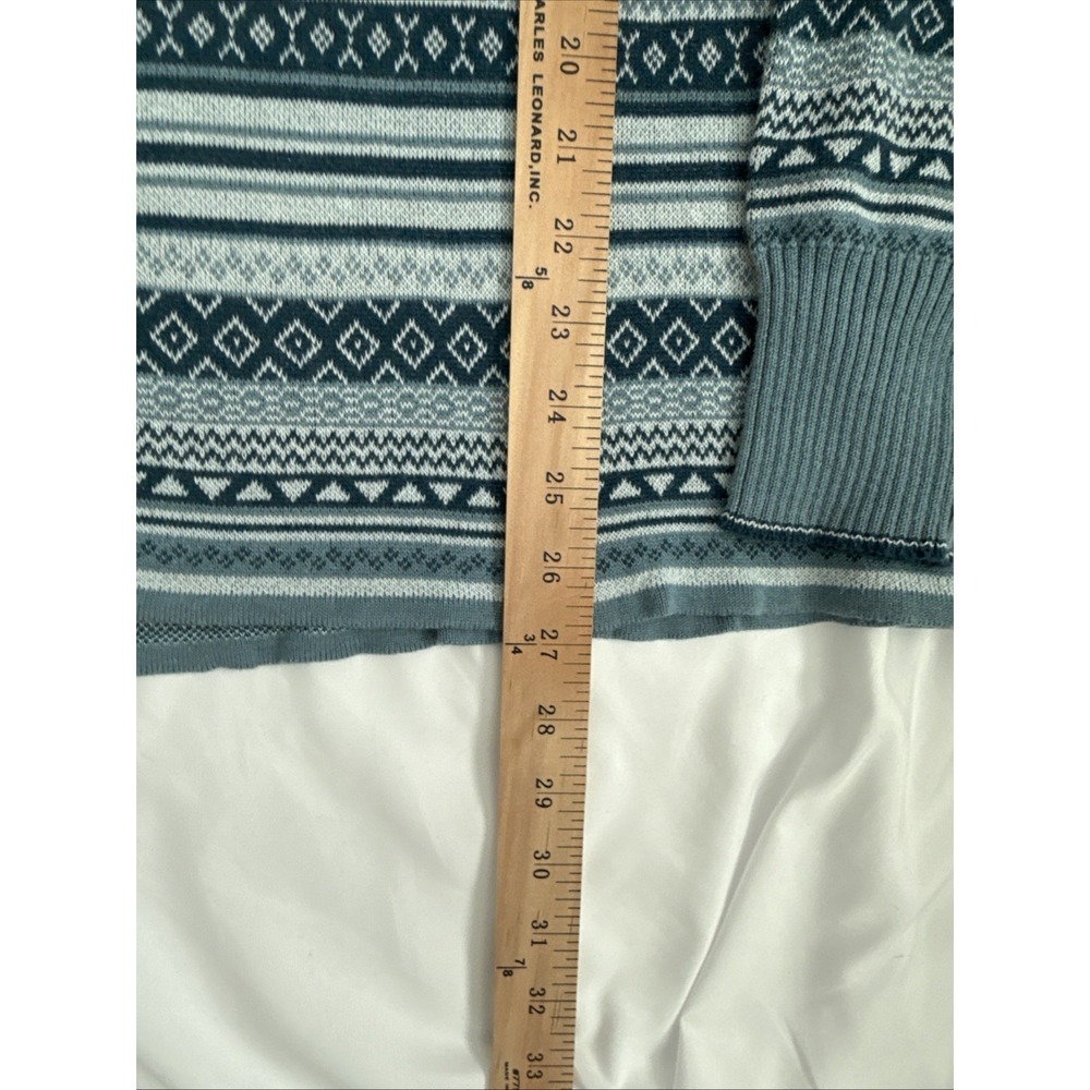 Eddie Bauer Sweater Women's M Fair Isle 1/2 Zip Sweater Ice Blues Combo MSRP $99 - Picture 4 of 6